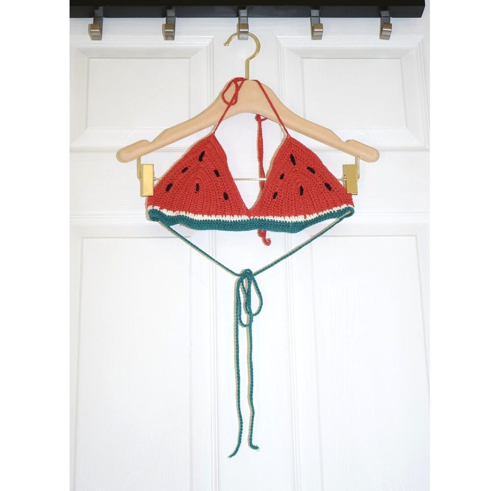 Rehab - Watermelon Crochet Bralette Top / Size S